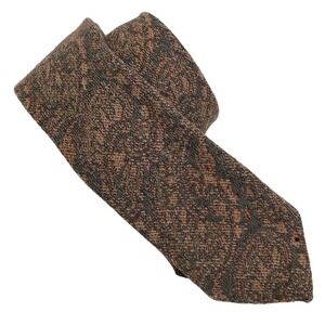 Givenchy Gentlemen Paris Imported‎ Wool Necktie Tan Paisley Vintage